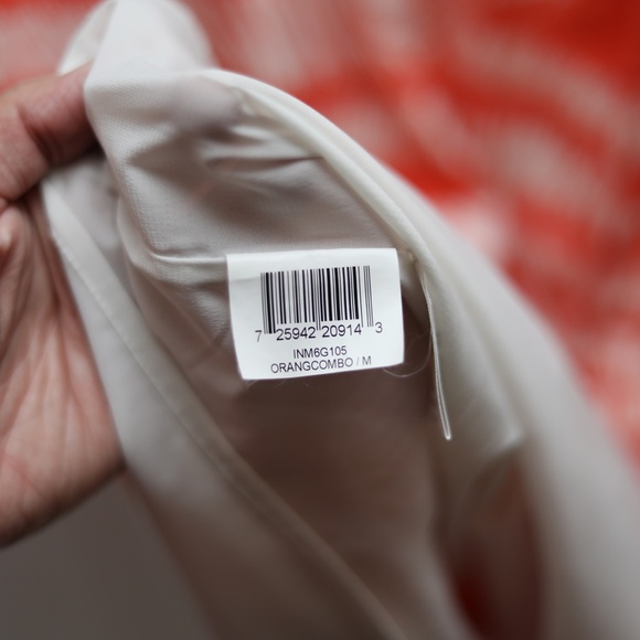 BCBGMaxAzria Summer Sleeveless Halter Shift Dress Orange Zebra Tribal Size M - Picture 9 of 9